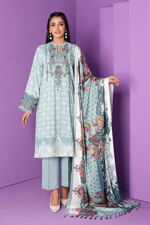 42206110-Printed Embroidered 3PC